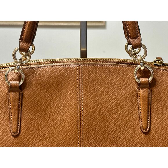 ๐ค COACH Crossgrain Leather Satchel - Saddle Brown ๐ค - Picture 3 of 9